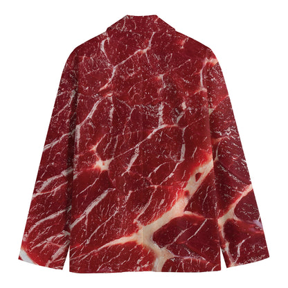 Red Meat Print Men's Cotton Blazer
