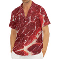 Red Meat Print Men's Deep V-Neck Shirt