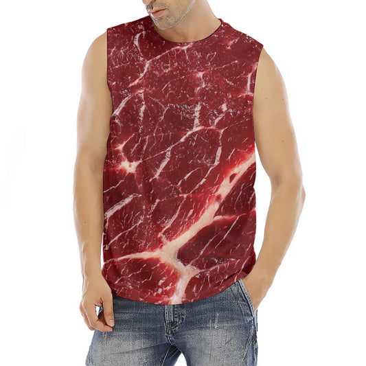 Red Meat Print Men's Fitness Tank Top