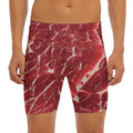 Red Meat Print Men's Long Boxer Briefs
