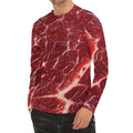 Red Meat Print Men's Long Sleeve Rash Guard