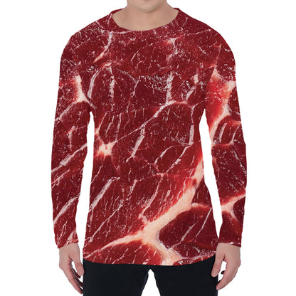 Red Meat Print Men's Long Sleeve T-Shirt