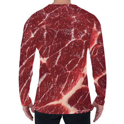 Red Meat Print Men's Long Sleeve T-Shirt