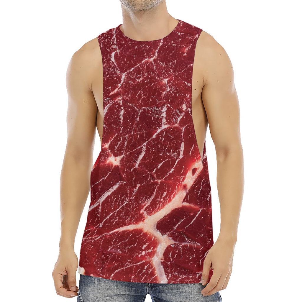 Red Meat Print Men's Muscle Tank Top