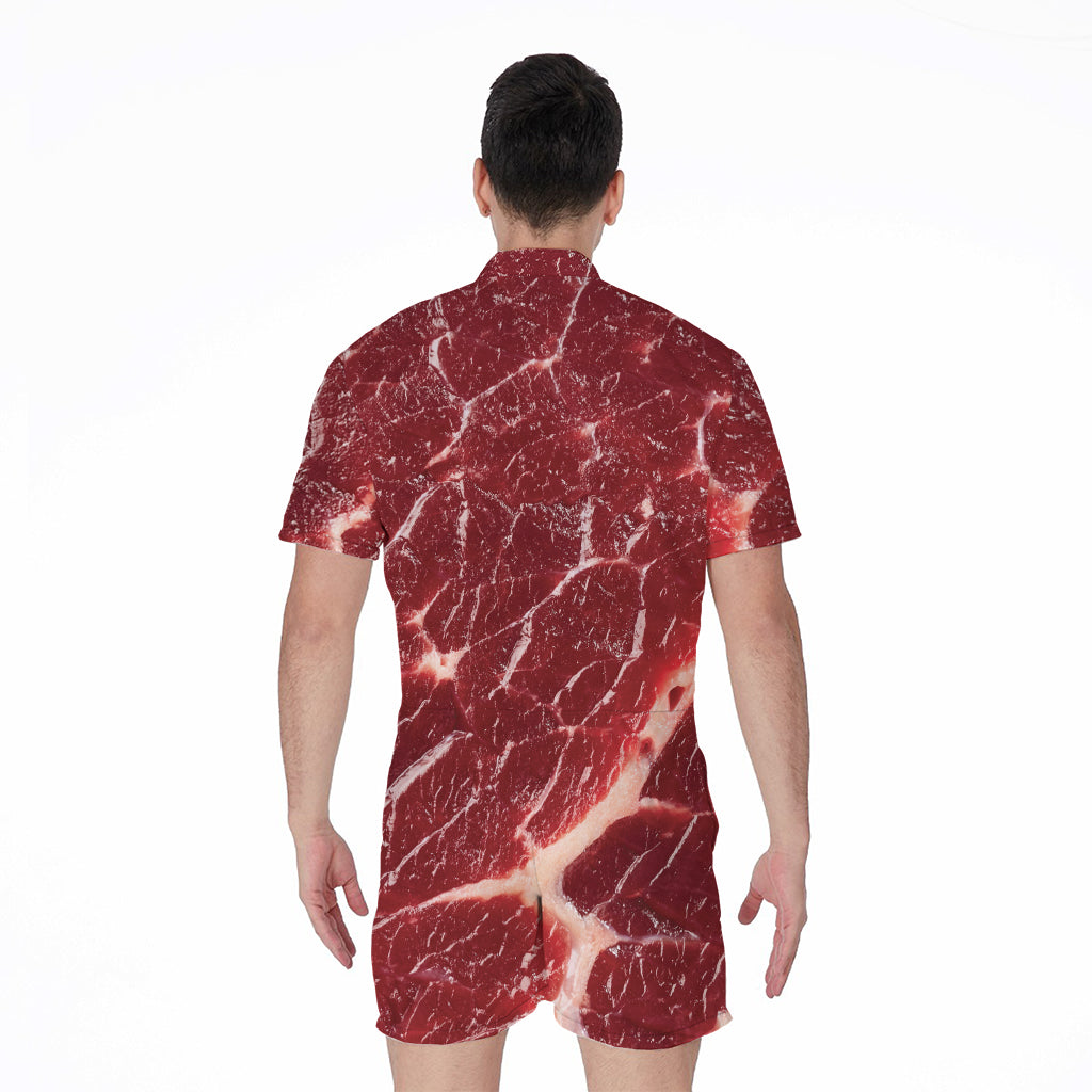 Red Meat Print Men's Rompers