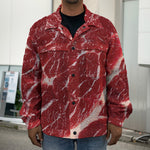 Red Meat Print Men's Shirt Jacket