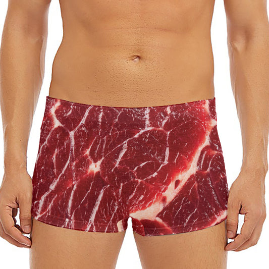 Red Meat Print Men's Short Boxer Briefs