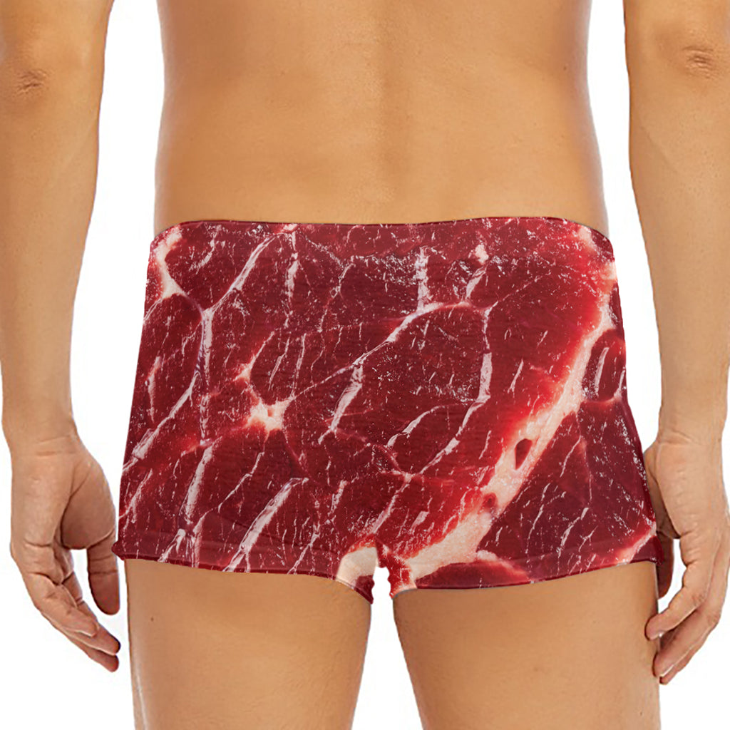 Red Meat Print Men's Short Boxer Briefs