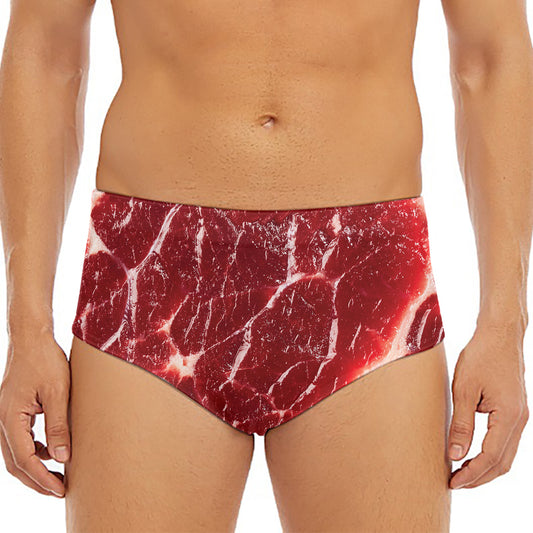 Red Meat Print Men's Triangle Swim Briefs