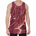 Red Meat Print Men's Velvet Tank Top