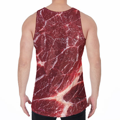 Red Meat Print Men's Velvet Tank Top