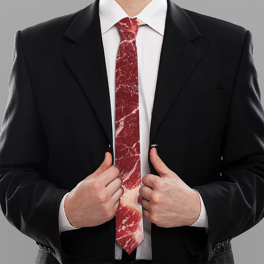 Red Meat Print Necktie