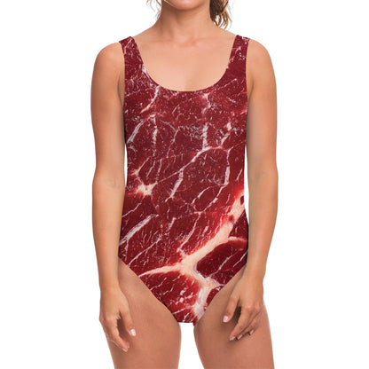 Red Meat Print One Piece Swimsuit