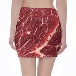 Red Meat Print Pencil Mini Skirt