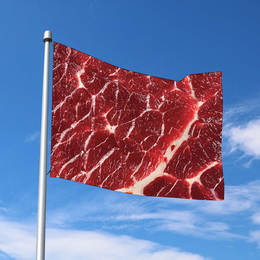 Red Meat Print Polyester Flag