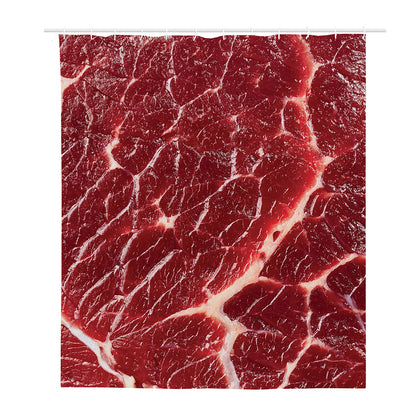 Red Meat Print Polyester Shower Curtain