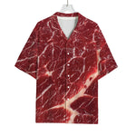 Red Meat Print Rayon Hawaiian Shirt