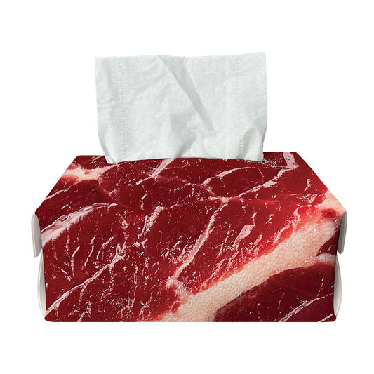 Red Meat Print Rectangle Tissue Box Cover