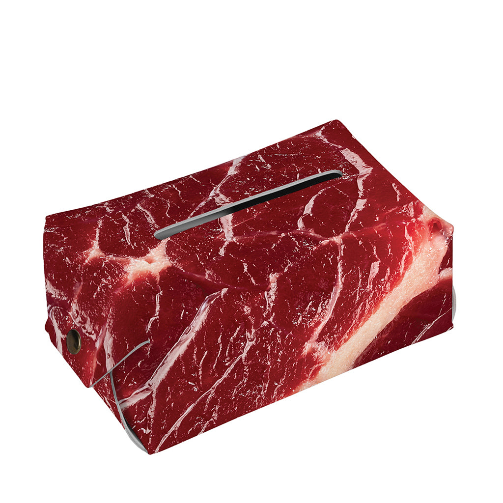 Red Meat Print Rectangle Tissue Box Cover