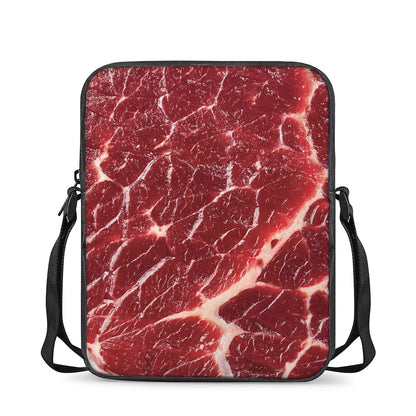 Red Meat Print Rectangular Crossbody Bag
