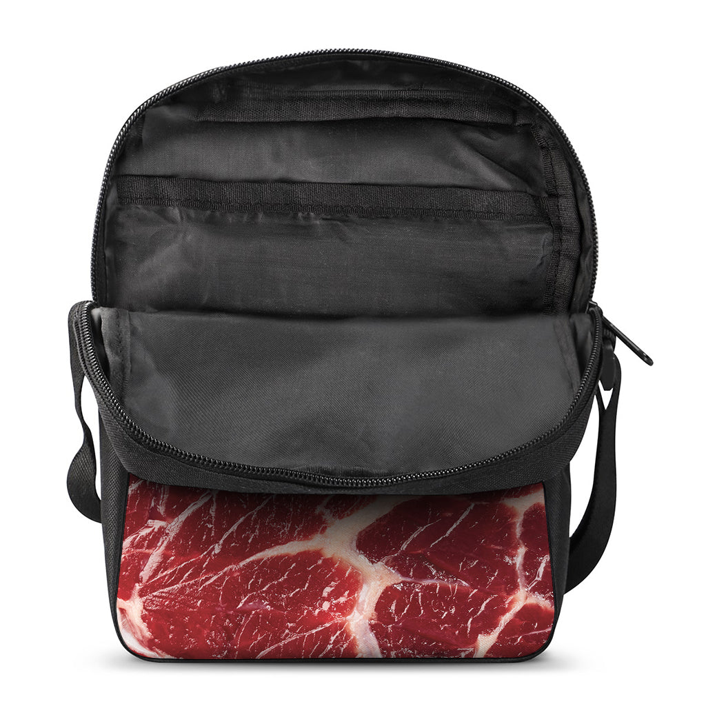 Red Meat Print Rectangular Crossbody Bag