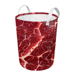Red Meat Print Round Laundry Basket