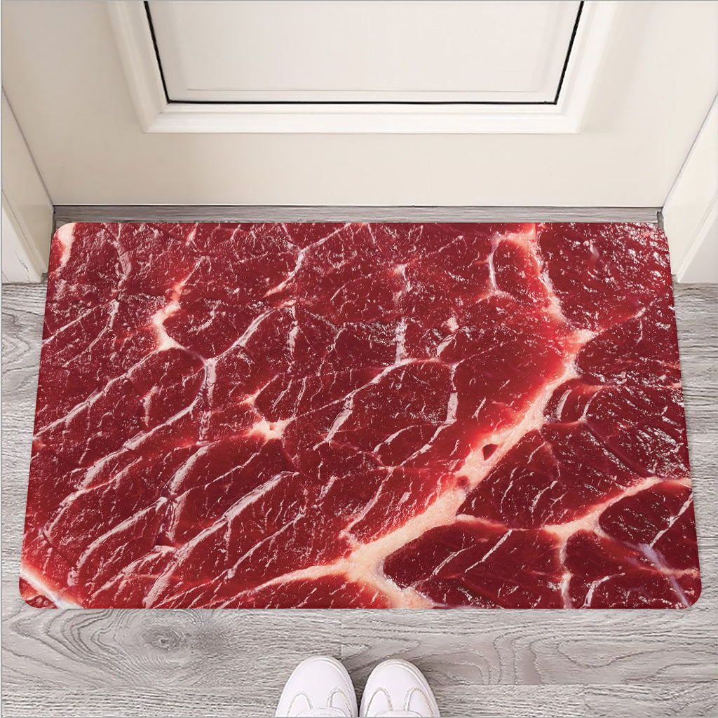 Red Meat Print Rubber Doormat