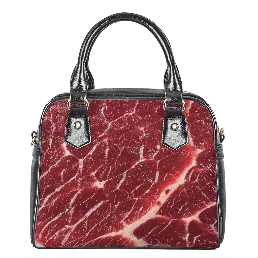 Red Meat Print Shoulder Handbag