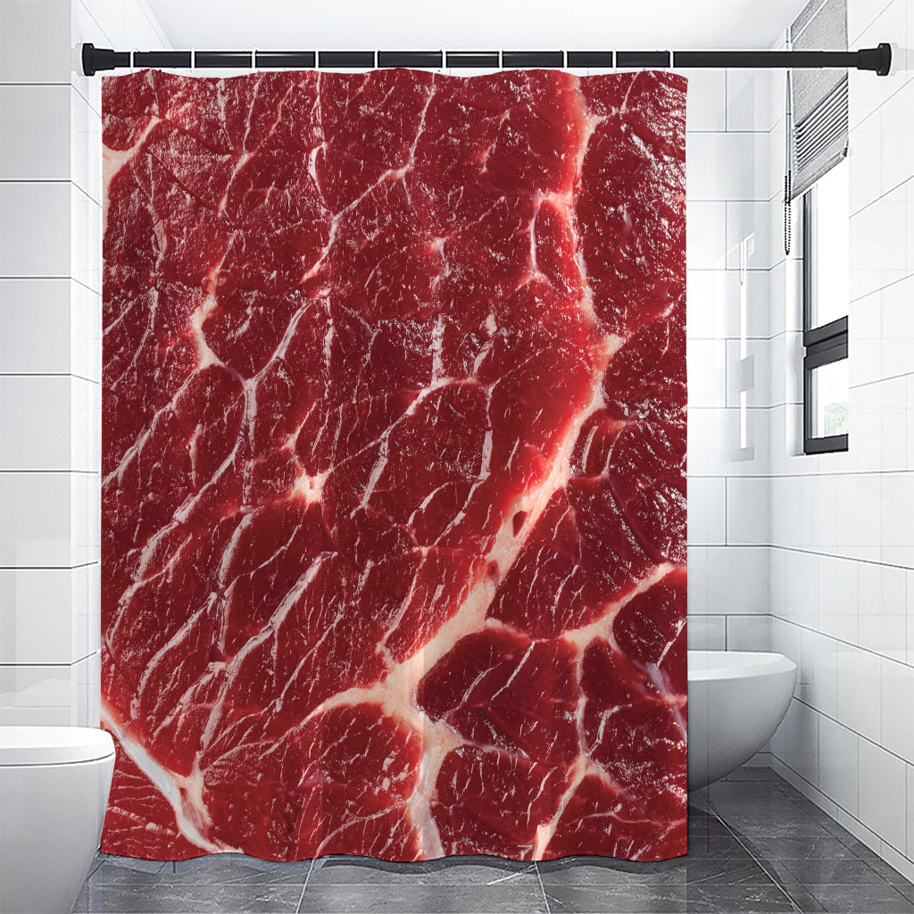 Red Meat Print Shower Curtain