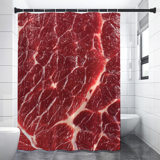 Red Meat Print Shower Curtain