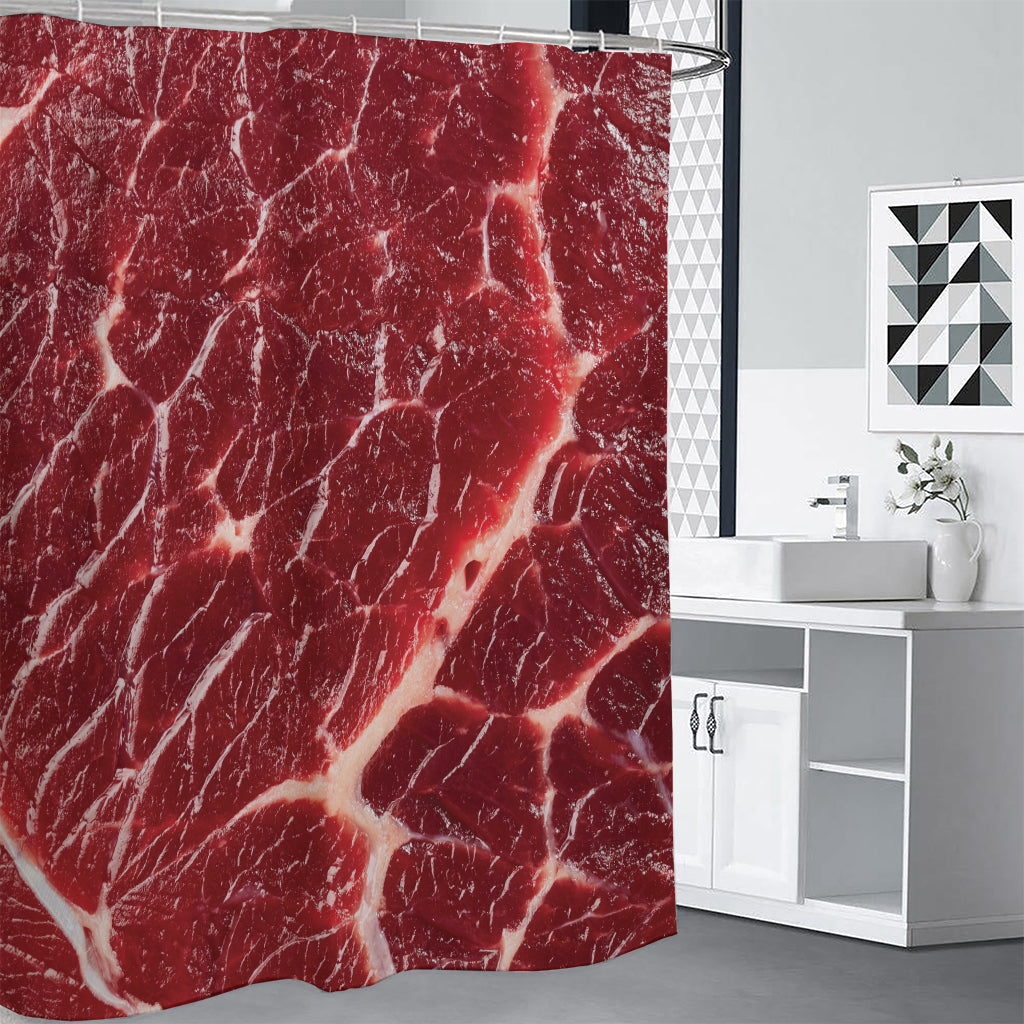 Red Meat Print Shower Curtain