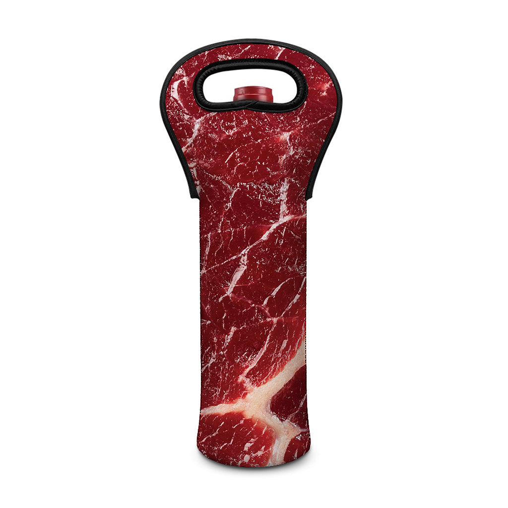 Red Meat Print Single Neoprene Wine Tote