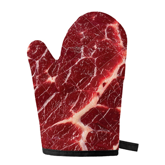 Red Meat Print Single Oven Mitt