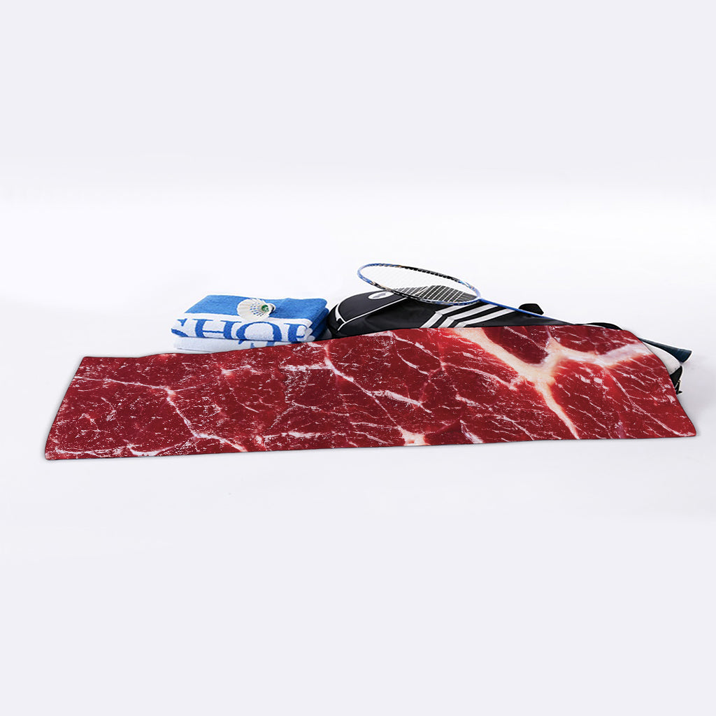 Red Meat Print Sports Towel