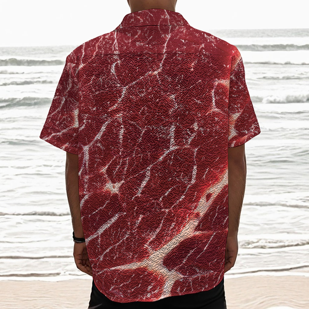 Red Meat Print Textured Short Sleeve Shirt