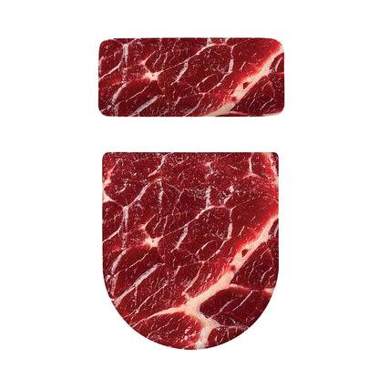 Red Meat Print Toilet Lid And Tank Cover Set