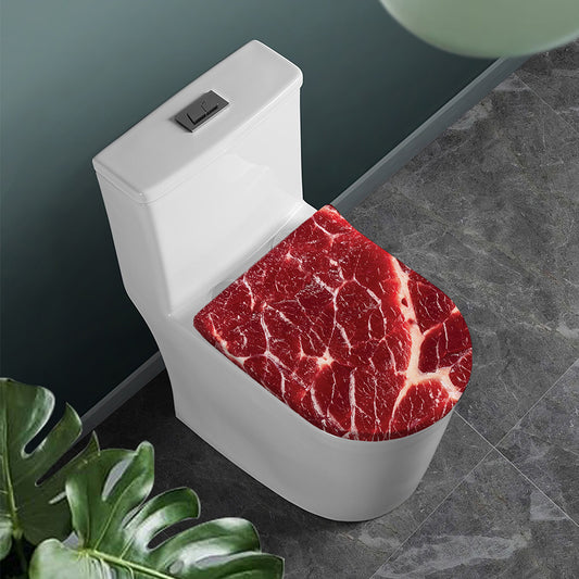 Red Meat Print Toilet Lid Cover