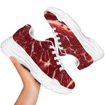 Red Meat Print White Chunky Shoes