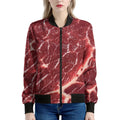 Red Meat Print Women's Bomber Jacket