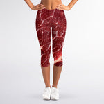 Red Meat Print Women's Capri Leggings