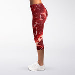 Red Meat Print Women's Capri Leggings