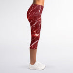 Red Meat Print Women's Capri Leggings