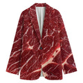 Red Meat Print Women's Cotton Blazer