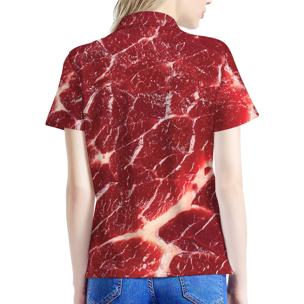 Red Meat Print Women's Polo Shirt