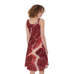 Red Meat Print Women's Sleeveless Dress