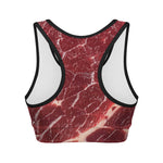 Red Meat Print Women's Sports Bra