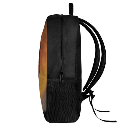 Red Moon Howling Wolf Print 17 Inch Backpack