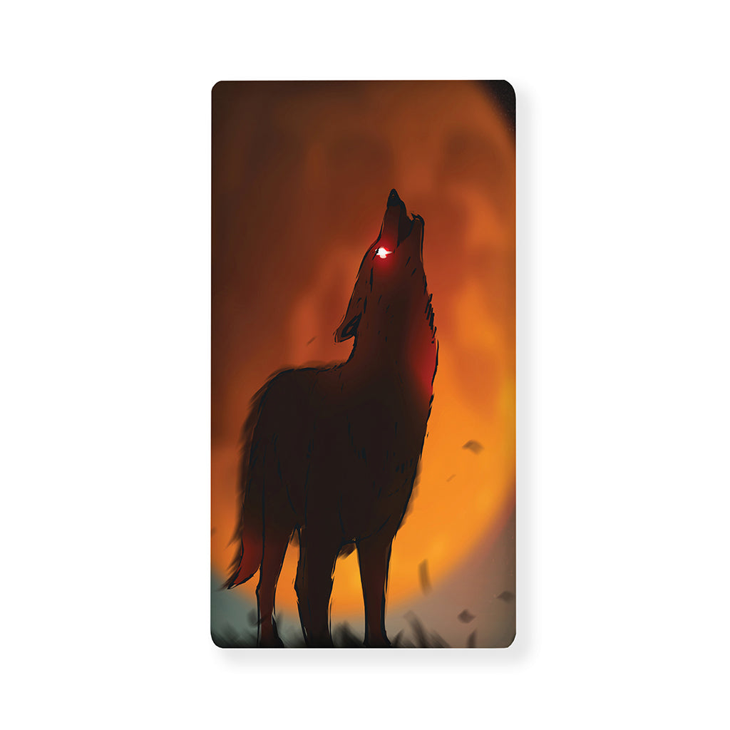Red Moon Howling Wolf Print Baby Crib Sheet