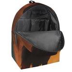 Red Moon Howling Wolf Print Backpack