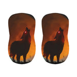 Red Moon Howling Wolf Print Bar Stool Covers